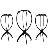 Aofadaning Perückenständer, Perückenzubehör, tragbare Perückenständer zur Präsentation von Perücken und Perückenkappen (3er-Pack)