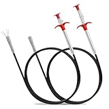 2 Stück Krallengreifer 90cm+200cm,Flexibel Abfluss Greifer,Abflussreiniger Spirale für Waschbecken Toilette Rohr