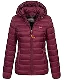Geographical Norway Winter Jacke Steppjacke Parka Kapuzenjacke Outdoor Leicht und warm, Farbe:Aubergine, Größe:L (40)