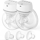 Bellababy Milchpumpe Elektrische Tragbare, Wiederaufladbare Freihändige Elektrisch mit 4 Modi und 6 Stufen,3-Größen-Einsätze：:17mm,19mm,21mm,(2 Stück)