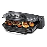 ROMMELSBACHER Multi Grill KG 1800 – flexible Höhenverstellung, komplett aufklappbar, stufenlos regelbar, herausnehmbare, antihaftbeschichtete Grillplatten je 33 x 24 cm, Fettablauf, 1800 Watt