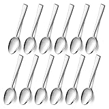 Kaffeelöffel, HaWare Edelstahl Teelöffel Dessertlöffel 12er Set, Kleiner Löffel für Zuhause, Restaurant, Küche, Glatte Kante & Hochglanzpoliert, Spülmaschinenfest (14cm, Silber)