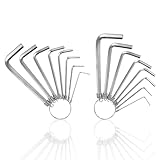 Quilax 16-teiliges Inbusschlüssel-Set, Edelstahl, 8-in-1-Sechskantschlüssel, 2 Sets L-förmiger Sechskantschlüssel-Werkzeug, metrische Inbusschlüssel-Sets, kleiner Inbusschlüssel-Set (1,5–6 mm)