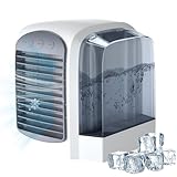 WuDLi Tragbarer Luftkühler, Mini Personal Air Conditioner, tragbarer Verdunstungsluftkühler Kühlventilator, USB wiederaufladbarer persönlicher Tischventilator mit Griff für Haus, Büro und Zimmer Gray