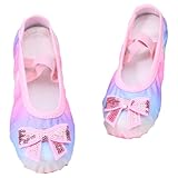 Mädchen Ballettschläppchen Bequeme Weichen Tanzschuhe Kinder Schleife Ballettschuhe mit weicher Sohle