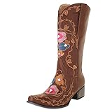 Stiefeletten Damen Gefüttert Westernstiefel für Damen Cowboy Cowgirl Stiefel mit halbhohem Absatz Winterreitstiefel Zehenstickerei Retro Halbstiefel Klassische Spitz Wildleder Halbschaft Schlupfschuh