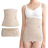 3 in 1 Bauchgurt Damen, 4 Patch Bauchgürtel Schwangerschaft Rückbildungsgürtel M L XL XXL mit Beckengürtel, Bauchband nach Geburt Schwangerschaftsbandage, Belly Band Bauchstützgürtel Frauen (L)