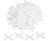 500 Stück Weiß Fliesenkreuze, 3mm Kunststoff Fugenkreuze, Fliesen Abstandshalter, Fugenkreuz für Genaue Positionierung, Abstandhalter Fliesenfugen, Fliesenverlegehilfe, für Wand, Bodenfliesen