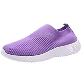 Slip-On-Sneaker für Damen, leicht, atmungsaktiv, Netzstoff, Laufschuhe, Memory-Schaum, Wanderschuhe mit Fußgewölbeunterstützung, leicht zu schließen, breite Passform, orthopädische Schuhe, bequeme