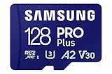 Samsung PRO Plus microSD-Karte + SD-Adapter, 128 GB, Für Mobile Gaming auf Smartphones, Tablets und Handheld Konsolen, UHS-I U3, Full HD & 4K UHD, 180 MB/s Lesen, 130 MB/s Schreiben, MB-MD128SA/EU