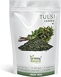 AOZA Heilige natürliche Tulsi-Blätter, 100 g, Königin der Kräuter, getrocknete Tulsi-Blätter, getrocknete Tulsi-Knospen, Tulsi-Blätter, auch Heiliges Basilikum (Ocimum tenuiflorum), Tulasi und