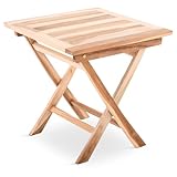 MACOShopde by MACO Möbel Raburg Garten-Beistelltisch Quadrat in Natur - Teak-Holz, 50 cm x 50 cm, 50 cm hoch