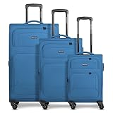 SMARTBOX Weichgepäck Koffer-Set 3-teilig für Damen & Herren | leichte & stabile Reise-Trolleys, hochwertiges Softcase, 4 Rollen & Zahlenschloss |erweiterbar mit Dehnfalten (Edition 04)