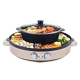 Elektrische Hot Pots, 2200W 2 In 1 Hot Pot Und Grill mit UnabhäNgiger Temperaturregelung, Elektrischer Hot Pot Grill Geeignet