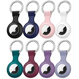 AirTag-Halterungen aus weichem Silikon für Apple Air Tags 2021, AirTags-Hülle mit Schlüsselanhänger, kratzfest, leicht, sicher, weiche Halterung, Schutzhülle, 8 Stück