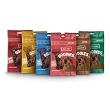 Chewies Hundeleckerli Mix - 6 x 125 g - Rind, Pansen, Geflügel, Lamm, Wild & Lachs Knöchelchen - Hundesnacks zuckerfrei & mit hohem Fleischanteil (750 g)