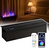 3D-Wasserdampfkamin, Automatischer Wasserkamin, Flamme In 9 Farben Einstellbar | 3D-Simulierte Flamme – Berührbarer Wassernebel, Einbau-Dampfkamin Mit Fernbedienung/App-Steuerung 100cm/39.3in