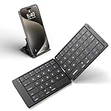 Samsers Faltbare Bluetooth-Tastatur, tragbare faltbare Tastatur für Reisen, wiederaufladbare kabellose Tastatur mit Handyhalterung für iPad, iPhone, MacBook, Android, Windows Laptop, Tablet-PC -