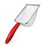 TOYANDONA Katzenstreu Schaufel mit Ergonomischem Griff Langlebig Poliert Katzenklo Filtert Grobe Streu Wiederverwendbar für Große Katzen und Kitten