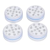 Cryfokt LED-Schwimmbadbeleuchtung mit Tauchkraft, Starken Magneten, Fernbedienung, IP68, Wasserdicht, für Schwimmbad, Garten, 4 Stück