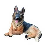 RWAJZAX Deutsche Hirten Miniaturfiguren Detaillierte Wolfshundfigur Spielzeug Realistische Tiermodell Ornament Für Gartenlandschaft Realistische Hundestatue