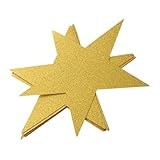 Lurrose 60 Stück Gold Glitter Stern Papier Ausschnitte Fünfzackige Sterne für Klassenzimmer Weihnachts und Silvester Dekoration Bastelbedarf für Kreative Projekte