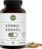 Kürbiskernöl Kapseln BIO 400 Stück pflanzliche Kapseln I vegan I mit Kürbiskernöl nativ, kaltgepresst von bioKontor