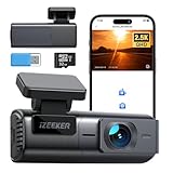 iZEEKER 2,5K Dashcam WiFi Dashkamera für Autos, Mini Auto Kamera 1440P Front Dashcam mit App-Unterstützung, 32GB Karte, Nachtsicht, WDR, G-Sensor, Loop-Aufnahme, 24H Parkmodus