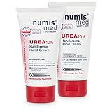 numis med Handcreme mit 10% Urea - 2er Pack Hautberuhigende Hand Creme für sehr trockene & strapazierte Hände - vegane Hautpflege ohne Silikone, Parabene & Mineralöl (2x 75 ml)