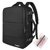 Taygeer EasyJet Handgepäck 45x36x20, Handgepäck Rucksack Flugzeug Herren, 15,6 Zoll Laptop Reiserucksack mit USB Ladeanschluss Leichtgewicht Cabin Bag Business Arbeit für Damen Teenager, Schwarz