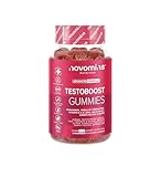 Novomins Testo Boost Gummies – Veganes Testosteron-Supplement für Männer – Vitamin D, Tribulus-Terrestris-Extrakt, Zink, Maca-Wurzel – Testosteron-Booster für normale Testosteronspiegel – 60 Gummies