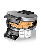 Cloer 189 Waffeleisen für eine Herzwaffel mit 16 cm Durchmesser, Herzwaffeleisen mit Doppelbeschichtung, schweren Backplatten, stufenlosem Bräunungsgrad, Backampel & Signalton, Edelstahl, 930 W