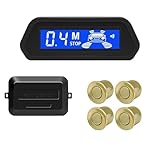 Einparkhilfe Sensoren Auto Parkplatz Sensor Kit Mit Auto Parktronic Reverse Monitor 12V 22mm 4 Sensoren Radar Detektor Display Einparkhilfe Set(Gold)