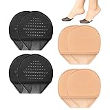 4Paar Zehensocken Damen Unsichtbare Halbsocken Für Frauen Beige/Schwarz Nahtlose Sandalen-Socken Liner Atmungsaktive Rutschfeste Ballenpolster Fersensocken Mit Polsterung Für Frauen Mädchen High Heels