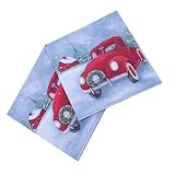 VERDANVERSE 100 Stück Teiliges Weihnachts Papierservietten mit Kreativem Auto Motiv Saugfähig und Praktisch für Festlichkeiten für Weihnachtsfeiern Partys und Festliche Tischdekoration