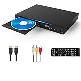 Blu-ray-DVD-Player, Multimedia-Disc-Wiedergabegerät für Filme und Musik Dolby Audio, Full HD 1080P Blu-Ray-Disc-Player mit HDMI-Ausgang/AV-Ausgang/Koaxialausgang/Blu-ray-Disc für Region B/2