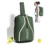 Otaro Tennisrucksack mit Schuhfach Premium (Classic 32L; PRO 42L) Innovative Raumaufteilung & Design | ­Tennistasche für Hobby u. Profi Tennisspieler Damen Herren (Classic 32L, Grün)