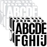NISENTIA 10.1cm Buchstaben Aufkleber Groß, 136 Stück/12 Blatt Klebebuchstaben Schwarz Weiß Selbstklebende Buchstaben Vinyl Sticker, Buchstaben zum Aufkleben Wetterfest,für Postfach,Schilder,DIY