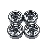 VVHKMSIL 1/28 RC Auto Ersatzteile Metall Upgrade 27mm Drift Wheel Reifen(Black)
