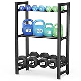 Verstellbarer Dreistöckiger Hantelständer 50cm Adjustable Kurzhantelständer 3 Ebenen Hantelablage (Ohne Hanteln)