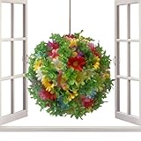 Knowlife Kunstpflanze Formschnitt-Kugel,Runde Blumen Formschnitt-Kugel Gartendekoration | Kunstpflanzen-Kugel Deko Für Terrasse Garten Balkon Vorgarten Bäume Sträucher