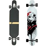Flex2 bis 84kg - Camber Longboard (Flex2 bis 84kg, weiß Skull - Ahornholz)