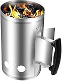 YXUANYZNB BBQ Starter, Holzkohlezündfass, Schnellstart-Schornsteinstarter mit Sicherheits-Nylon-Griff, BBQ Grill Kohleanzünder Feuerstarter für Camping, Grillen