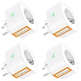 Refoss Smart Steckdose funktioniert mit Apple HomeKit, WLAN Steckdose 4er Pack Smart Plug Fernbedienung WiFi Steckdose mit Zeitschaltuhr, funktioniert mit Siri, Alexa, Google, Refoss App, Weiß