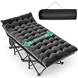XXL Feldbett Klappbar mit Matratze 80cm Breit,Gästebett Klappbar Klappbett mit Auflage und Seitentasche 308KG Tragfähigkeit Campingbett Reisebett Erwachsene für Garten Innen Outdoor Camping Bett