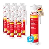 20x Alfa Acryl-Dichtstoff 310 ml weiß Profi-Qualität universelle Anwendung, Profi-Qualität, Maler-Acryl, witterungsbeständig, geruchlos, lösemittelfrei, stark haftend