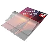 Albyco Laminierfolien, Laminiertaschen - Format A4, 216x303 mm - Dicke 2x80 (160) Mikron - Glänzend - 100 Stück - Transparent
