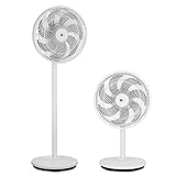 aeco AirX-Flow 100 Standventilator 2-in-1 Stand- & Tischventilator 3 Geschwindigkeitsstufen Höhenverstellbarer Oszillation 85° 55W Kraftvoller 7-Blatt Lüfter Ventilator Luftzirkulation