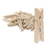 Mini Holz Wäscheklammer 4,5 cm - 40 Stück - Holzklammer für Deko und Basteln - Fotoklammer Dekoklammer Zierklammer Geschenk Klammer klein