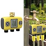 3-Outlet Automatischer Wasser-Timer, Gartenwasser-Timer, programmierbarer automatischer Sprinkler-Regler für Pflanzen Rasen im Freien Bewässerungssystem